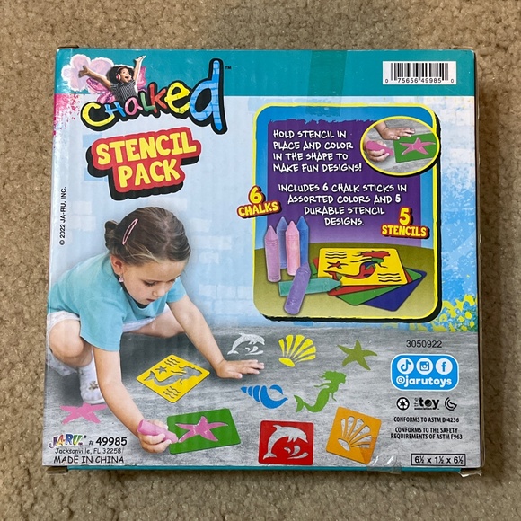 NEW Outdoor Fun Set – Pink Double Dutch Jump Rope + Chalked Stencil Pack - Picture 7 of 8